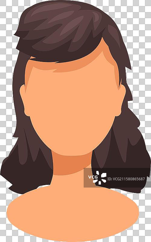 棕发女性展示中等长度发型图片素材