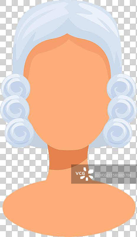 戴着传统白色卷发假发的法官图片素材