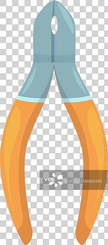 橙色金属手柄指甲钳的特写镜头图片素材