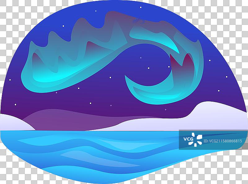 北极光照耀在雪-covered的景观上图片素材