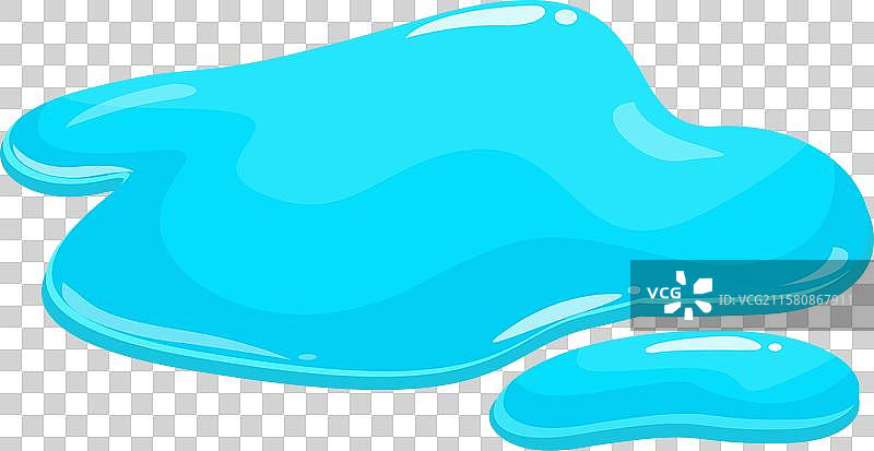 蓝色液体溢出并形成水洼图片素材