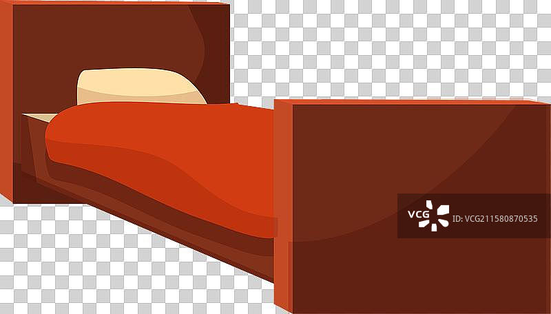 带有红色毛毯和枕头的木质单人床图片素材