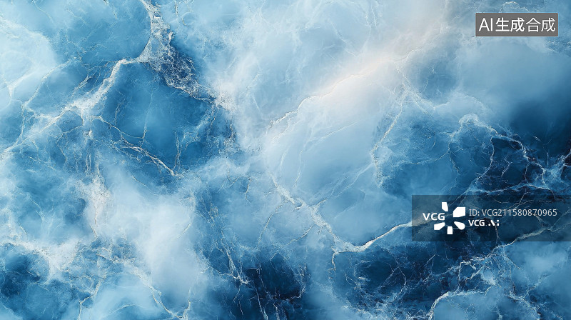 【AI数字艺术】蓝色大理石纹理背景图片素材