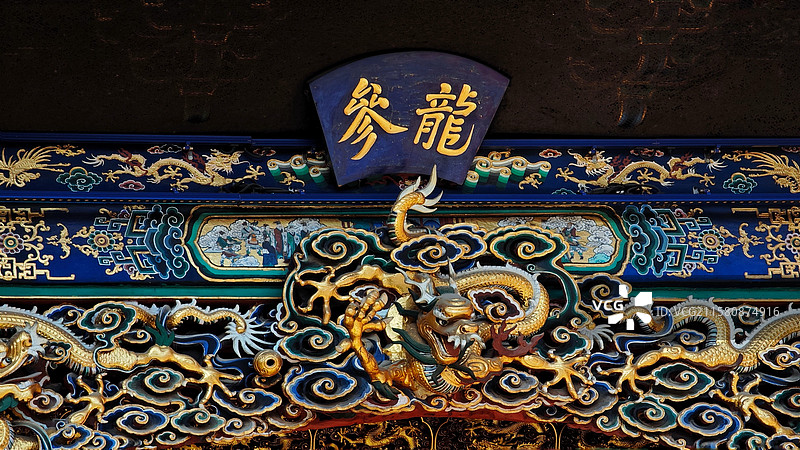 五台山五爷庙，位于台怀镇中心，始建于明代，是座香火极旺的黄庙，殿内供奉广济龙王菩萨，传说有求必应，深图片素材