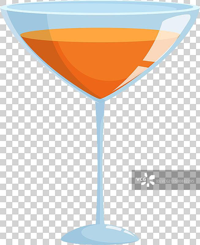 鸡尾酒杯中盛着橙色液体图片素材