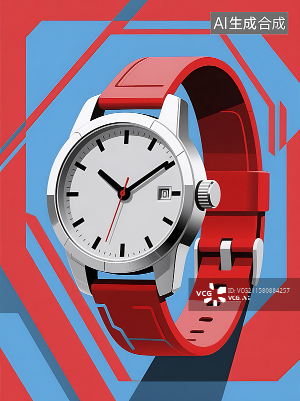 【AI数字艺术】创意钟表插画图片素材