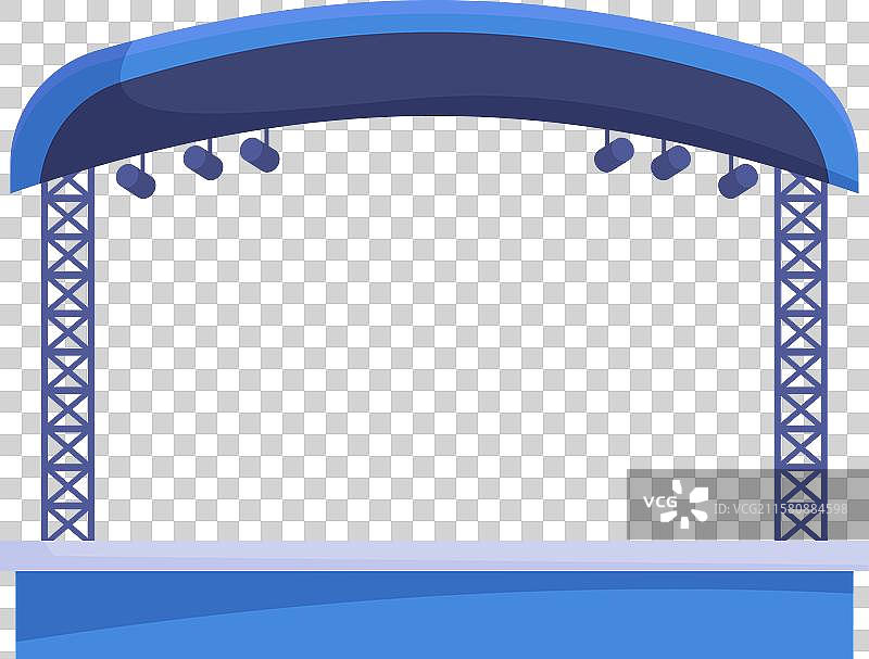 空荡荡的户外音乐会舞台，配有灯光图片素材