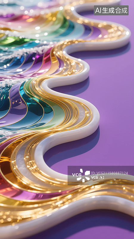 【AI数字艺术】彩色陶瓷立体感玻璃羊脂玉背景图片素材