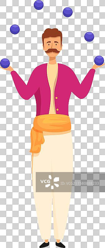 马戏团艺人 juggling 球体保持平衡图片素材