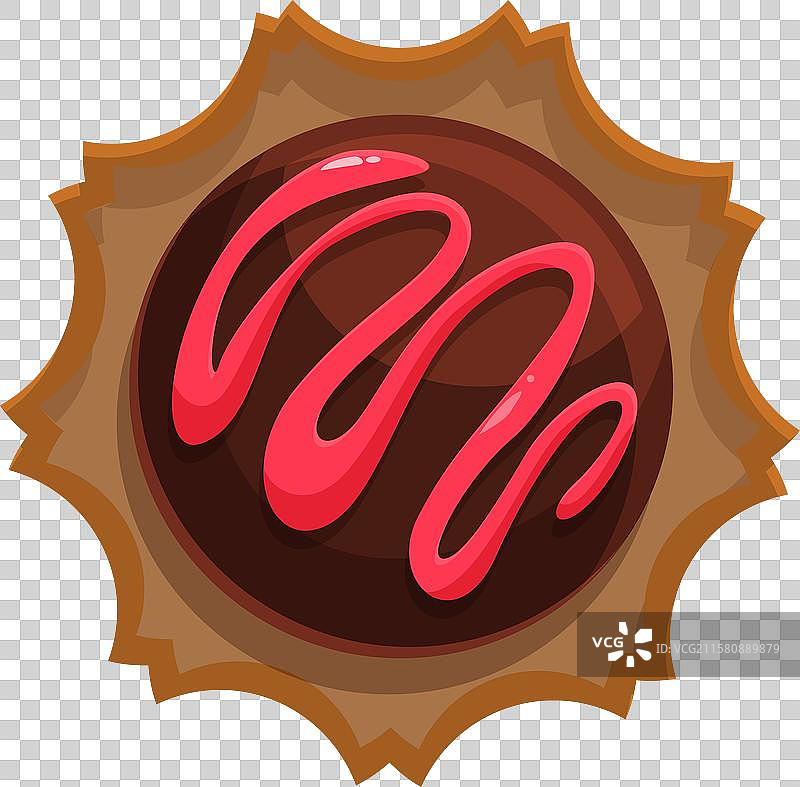 巧克力糖果上面有粉色的糖霜，正躺在一个图片素材