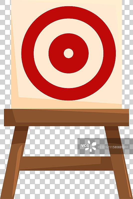 红白相间的靶子放在木凳子上图片素材