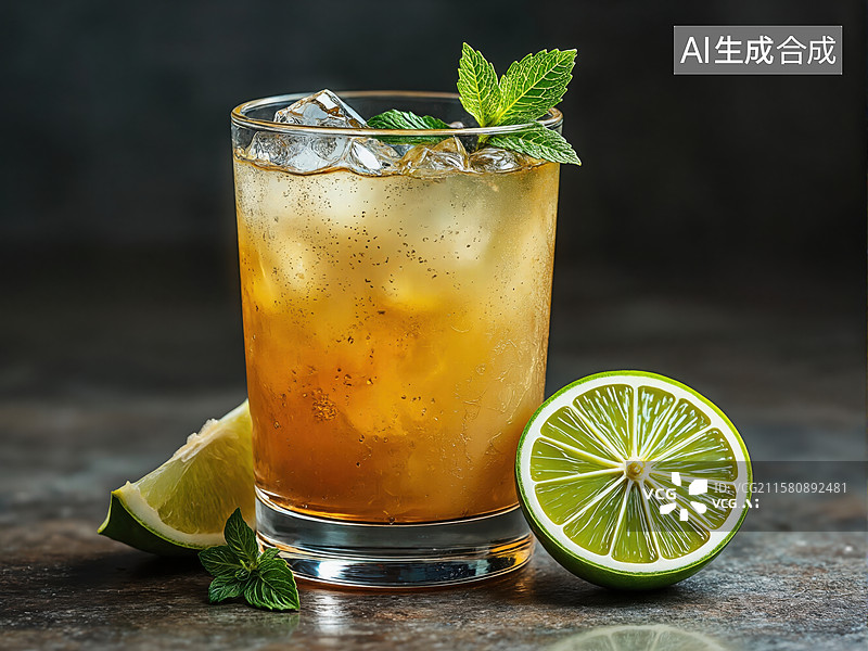 【AI数字艺术】清凉柠檬冰茶图片素材