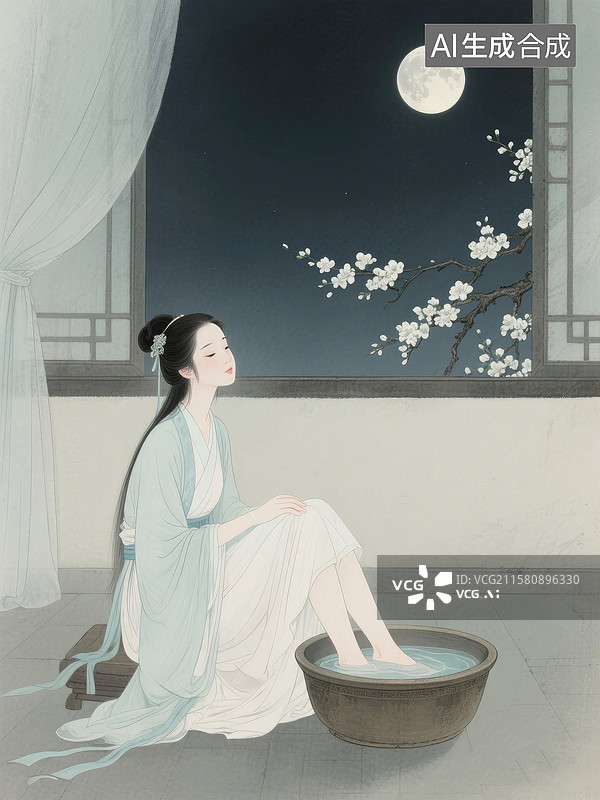 【AI数字艺术】中医泡脚图片素材