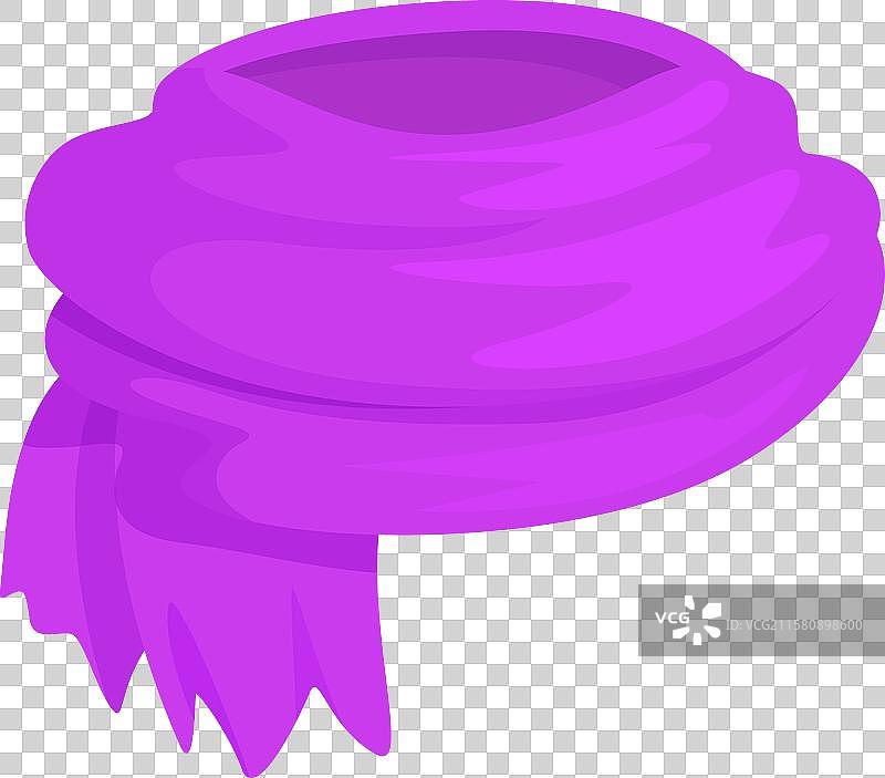 紫色头巾折叠的布料头饰图片素材