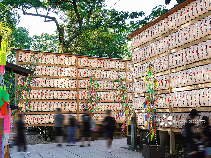 日本京都北野天满宫夏祭，万灯会图片素材