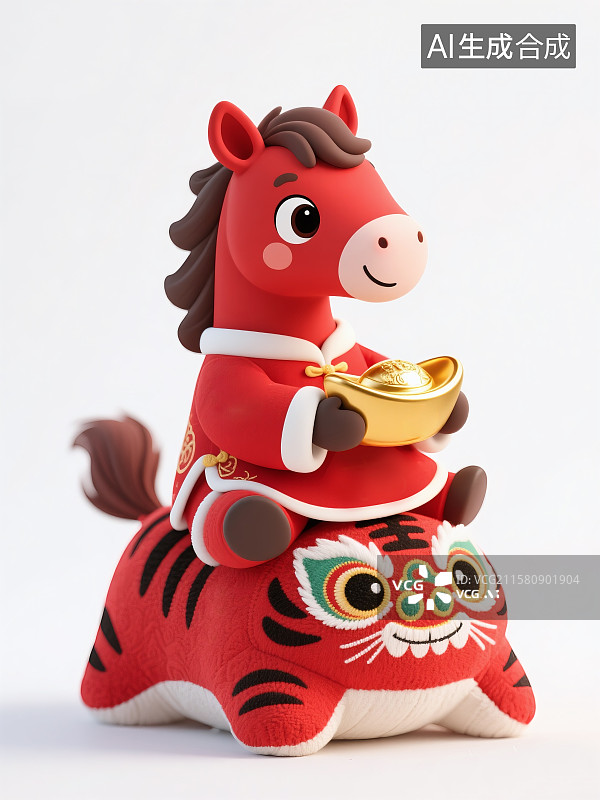 【AI数字艺术】2026马年大吉，马年吉祥物，财神图片素材