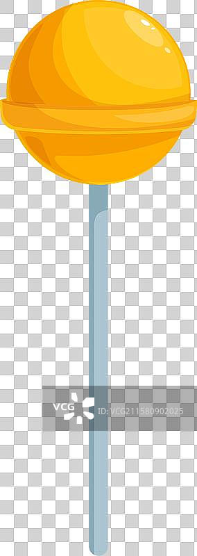 圆形黄色棒棒糖立在棍子上图片素材