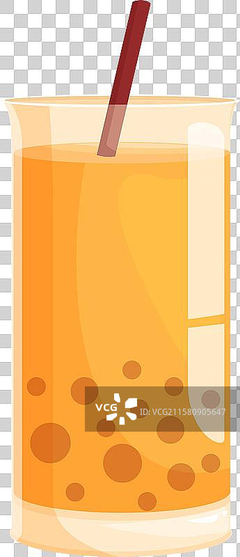 清爽的泡泡茶装在玻璃杯中，配有吸管图片素材