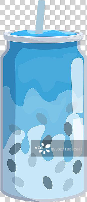 蓝色泡泡茶中漂浮着珍珠图片素材