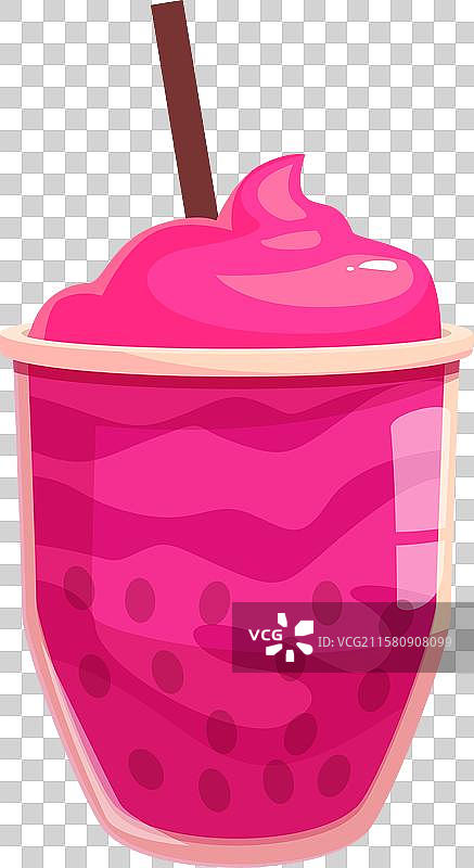 美味的奶茶，上面加了奶油和吸管图片素材