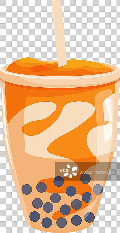 装有珍珠的奶茶塑料杯图片素材