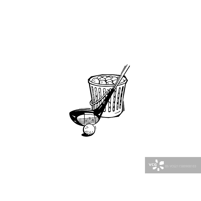 高尔夫球杆与高尔夫球图片素材