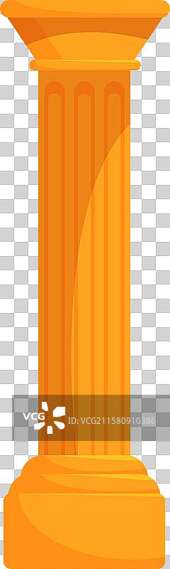 金色的凹槽柱子高高耸立在白色背景上图片素材