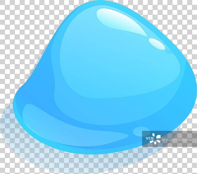 大蓝色水滴状物体卧着，等距视图图片素材