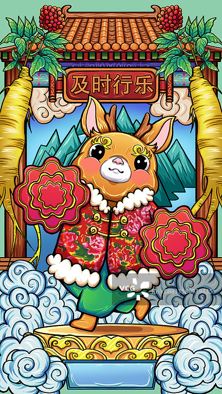 国朝插画/东北袍子图片素材