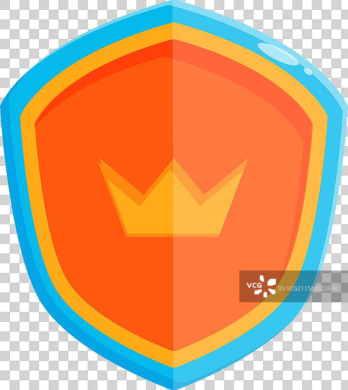 橙色盾牌与皇冠提供安全和保护图片素材