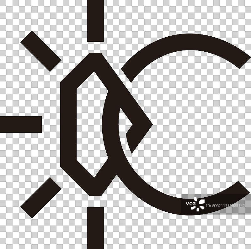 字母C闪耀钻石简单标志图片素材