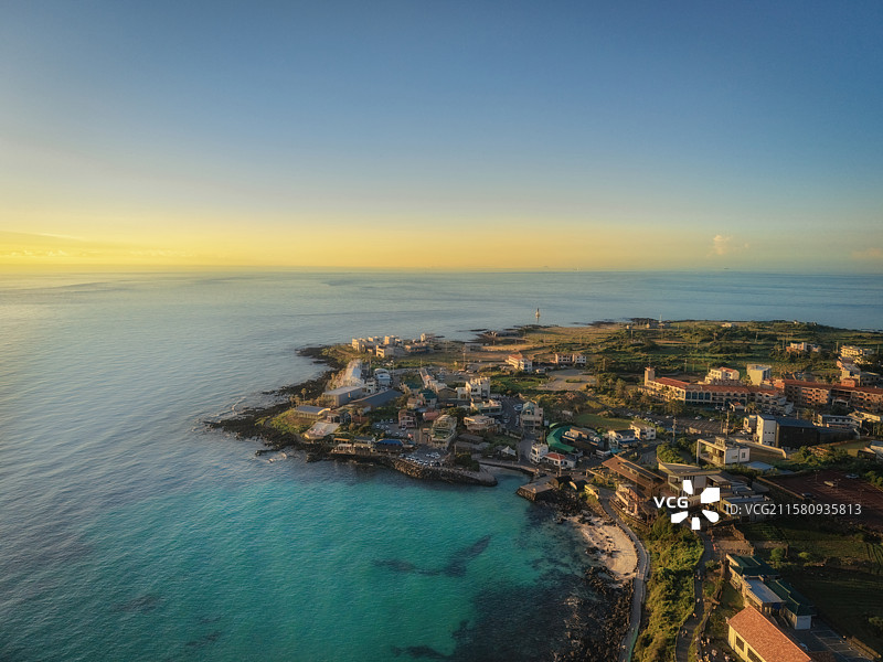 济州涯月邑晚霞图片素材