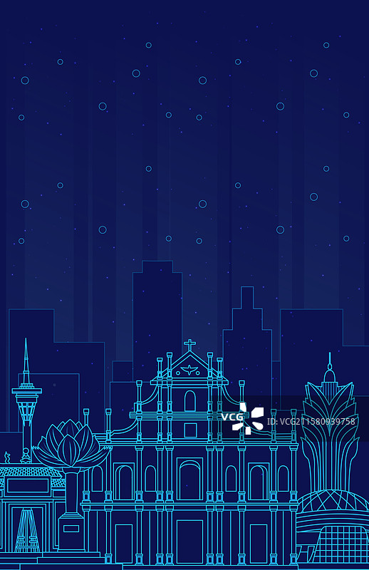 澳门科技人工智能数字化城市周年庆蓝色科技背景图片素材