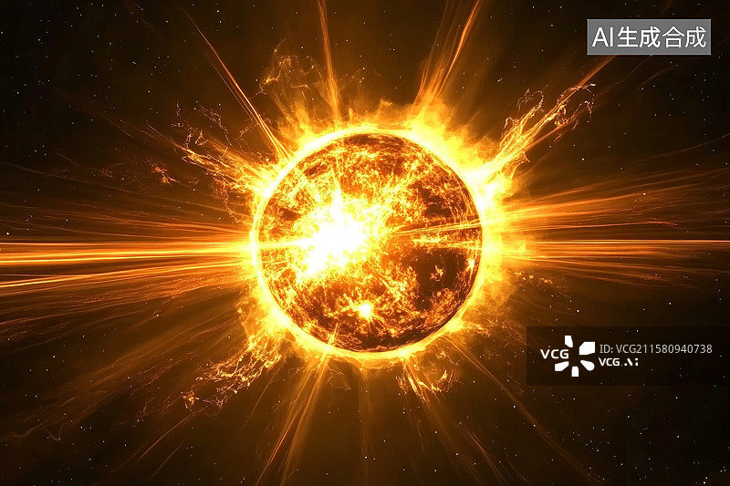 【AI数字艺术】恒星炽热态天文天体场景图片素材