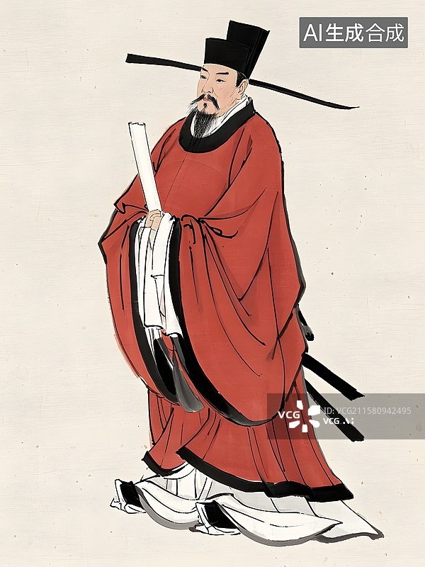 【AI数字艺术】历史名人复古肖像王安石王明阳诸葛亮图片素材