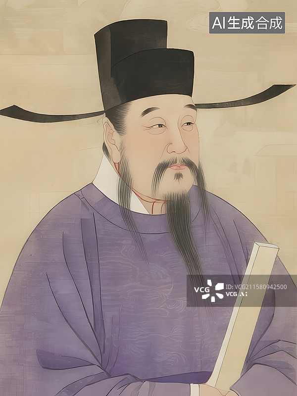 【AI数字艺术】历史名人复古肖像王安石王明阳诸葛亮图片素材