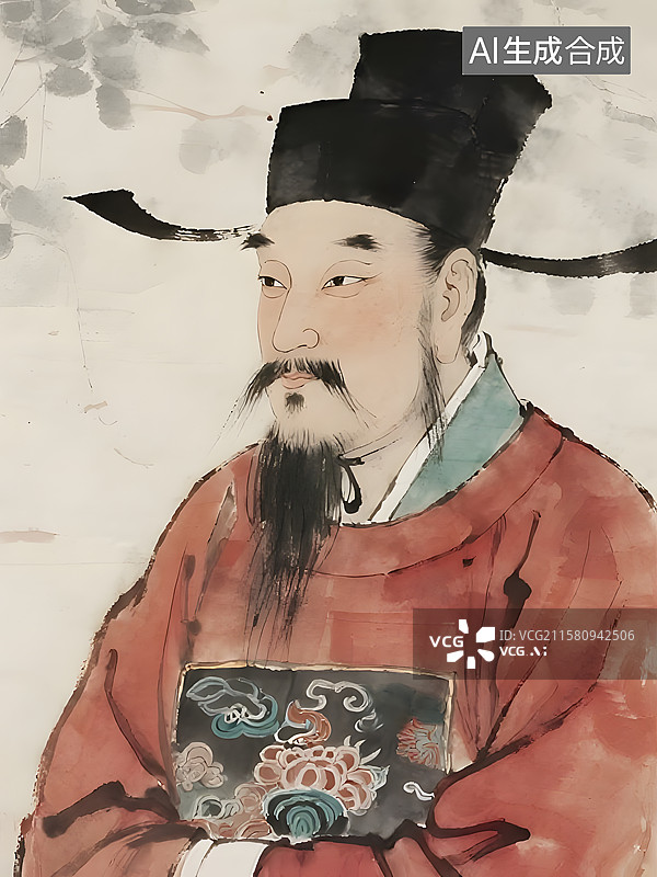 【AI数字艺术】历史名人复古肖像王安石王明阳诸葛亮图片素材