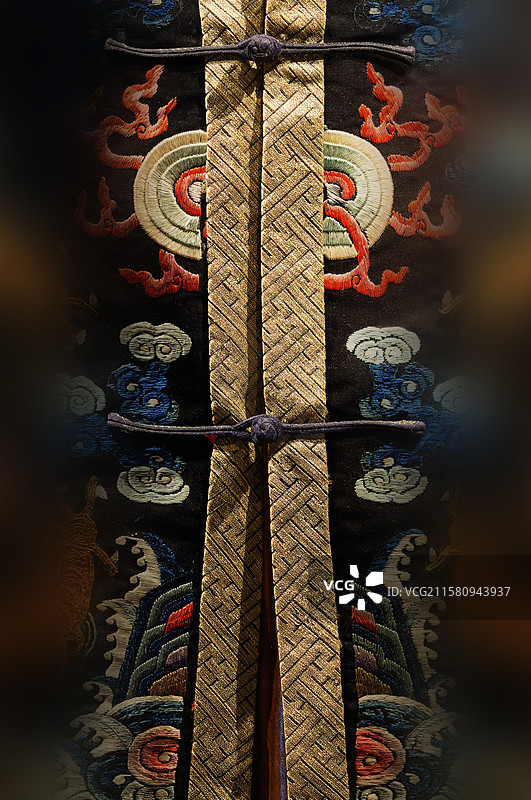 清代服装局部，盘扣，衣襟图片素材