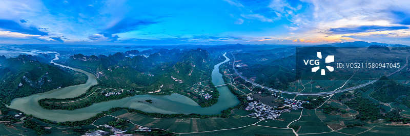 广西龙州县丽江河风光图片素材