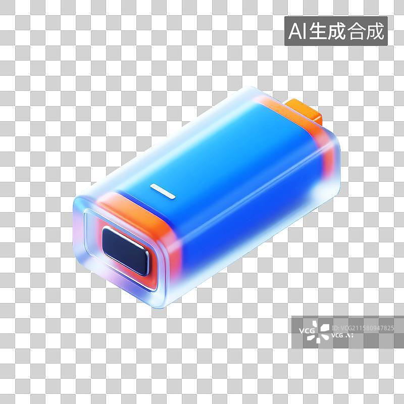 【AI数字艺术】3d电池图标充电新能源卡通图片素材