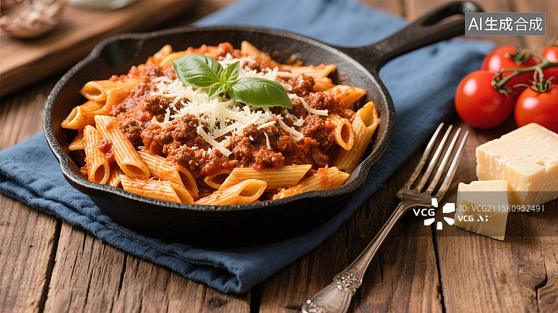 【AI数字艺术】意大利西红柿肉酱面图片素材