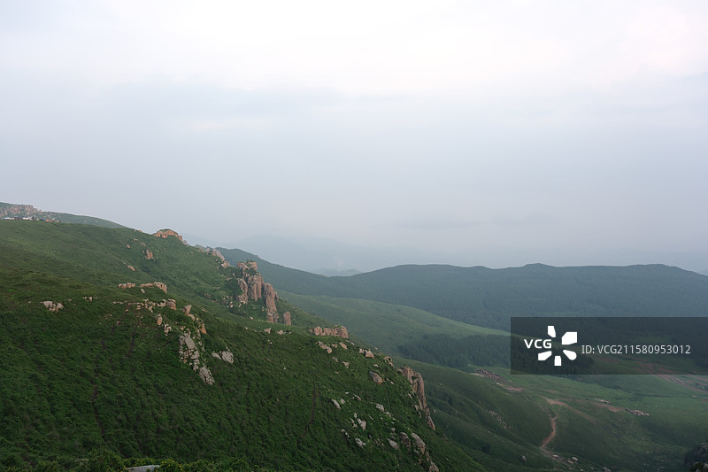 河北蔚县东甸子梁高山草甸自然风光图片素材