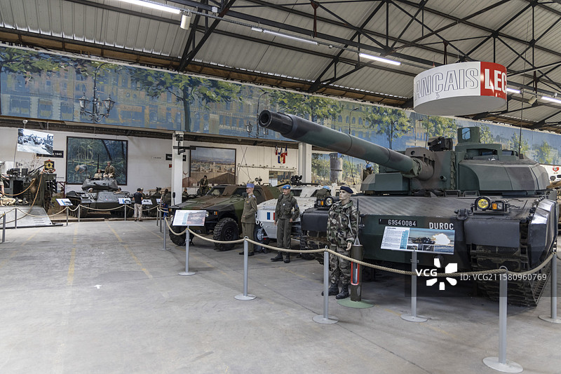 法国索米尔坦克博物馆（装甲博物馆）室内展厅展览图片素材