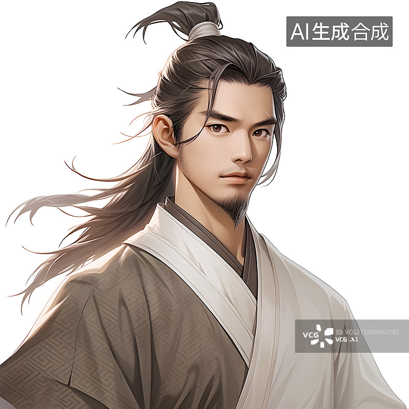 【AI数字艺术】AIGC:古代男性插图插画人物元素图片素材