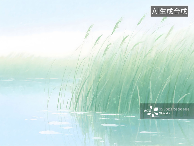 【AI数字艺术】芦苇荡插画图片素材