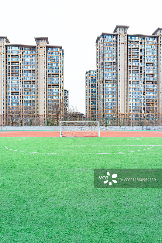 中国生态绿地健身公园足球场地，户外无人图像摄影图片素材
