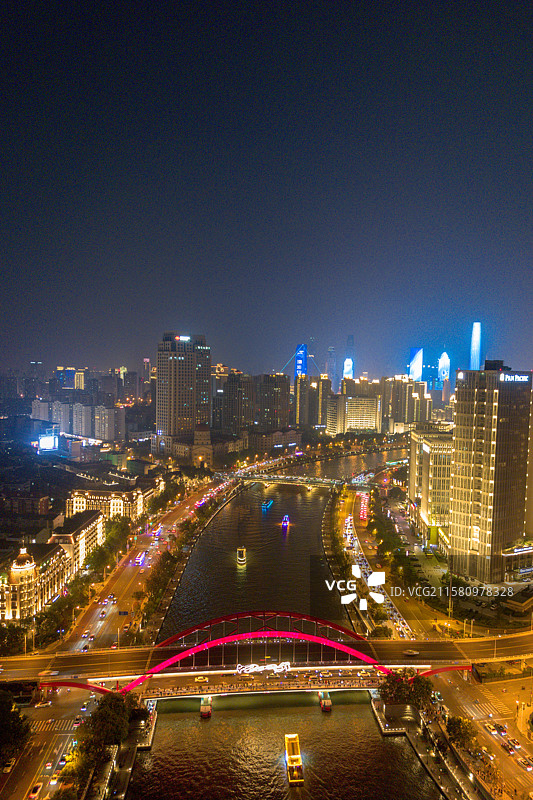 城市夜景航拍图片素材