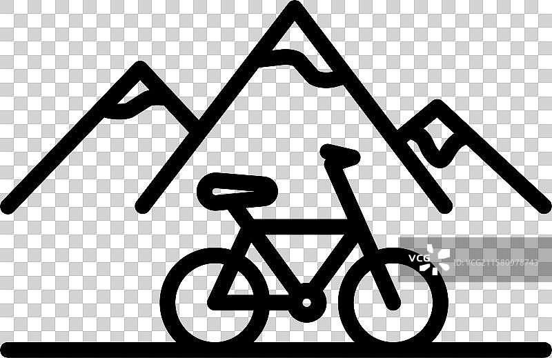 山地自行车图标，完美适合户外冒险图片素材