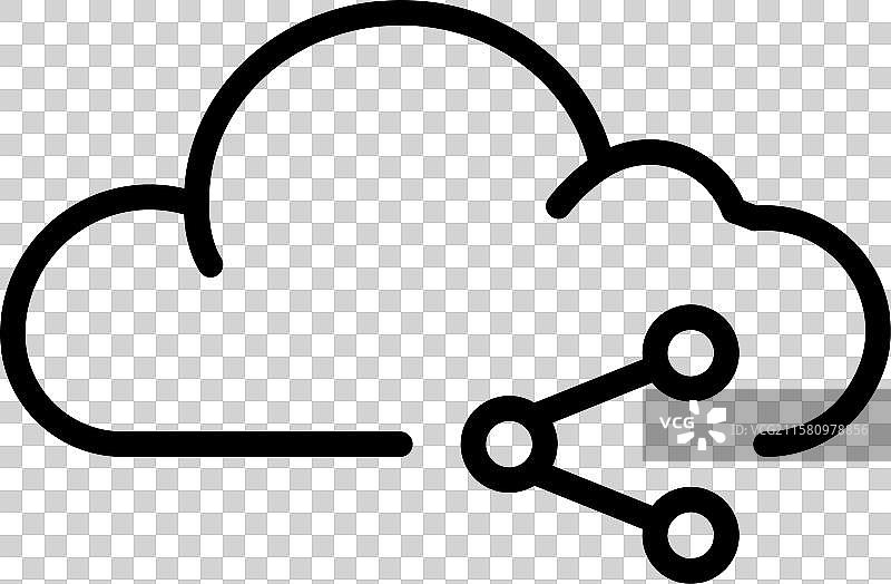 云共享符号图标，用于文件共享和图片素材