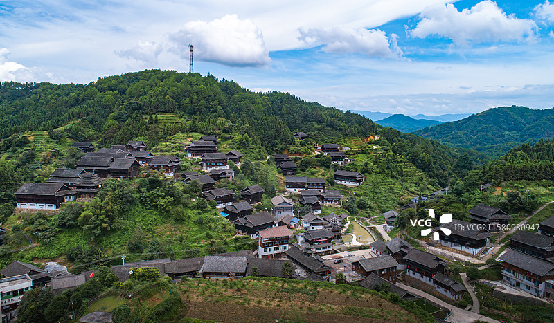湖南省通道侗族自治坪坦河流域侗族古村落图片素材